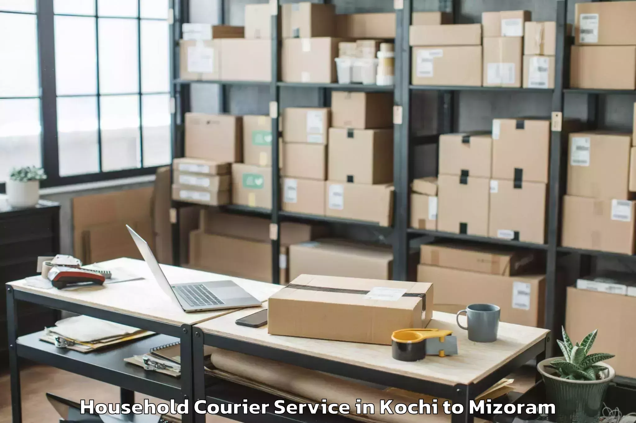 Book Kochi to Thenzawl Household Courier Online